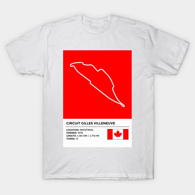 Circuit Gilles Villeneuve [info] T-Shirt by sednoid